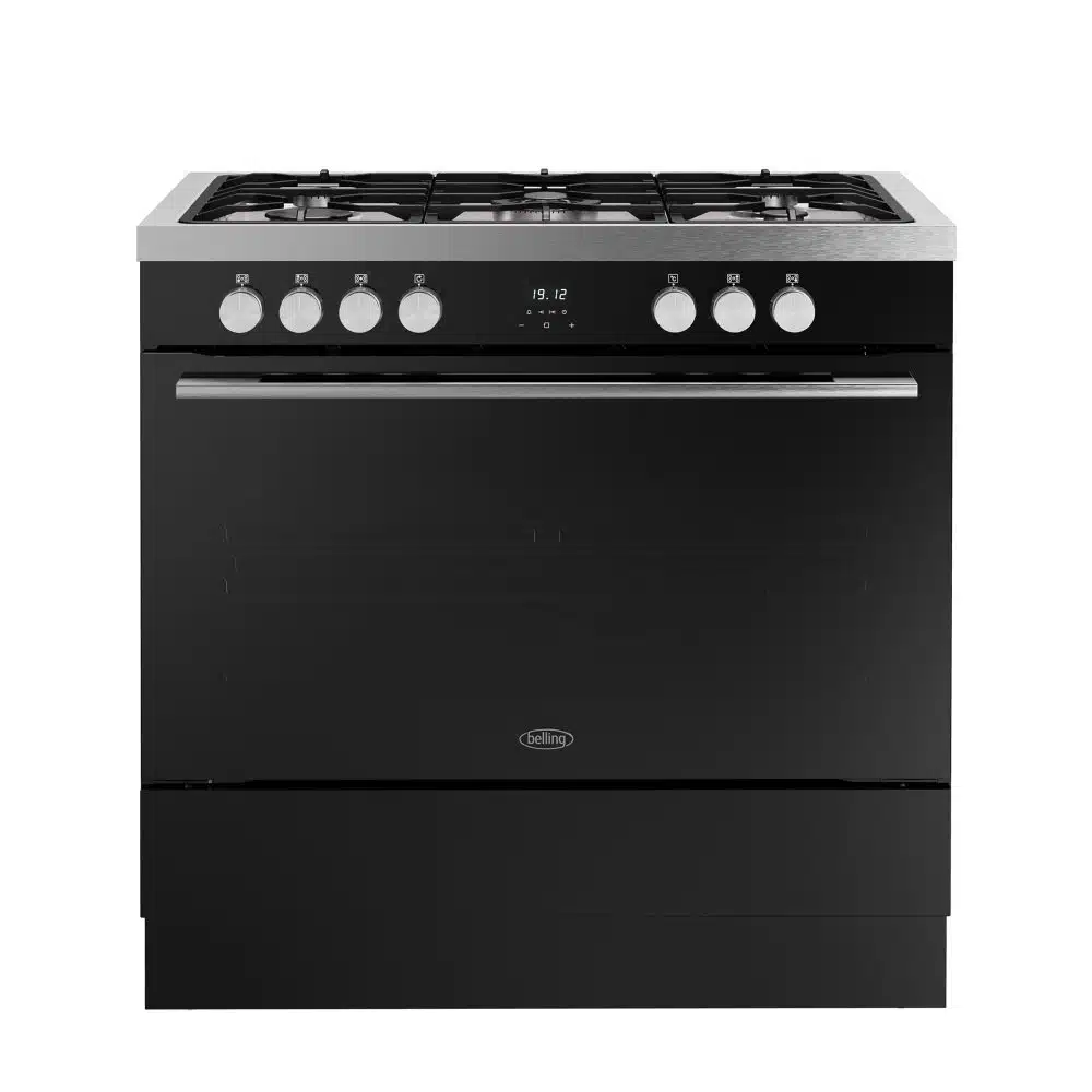 Vision single oven 90 DF Zwart Zilver